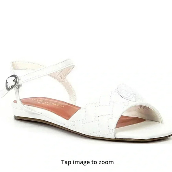 Kurt Geiger London Girls' Kensington‎ white Leather Sandals - Picture 1 of 6